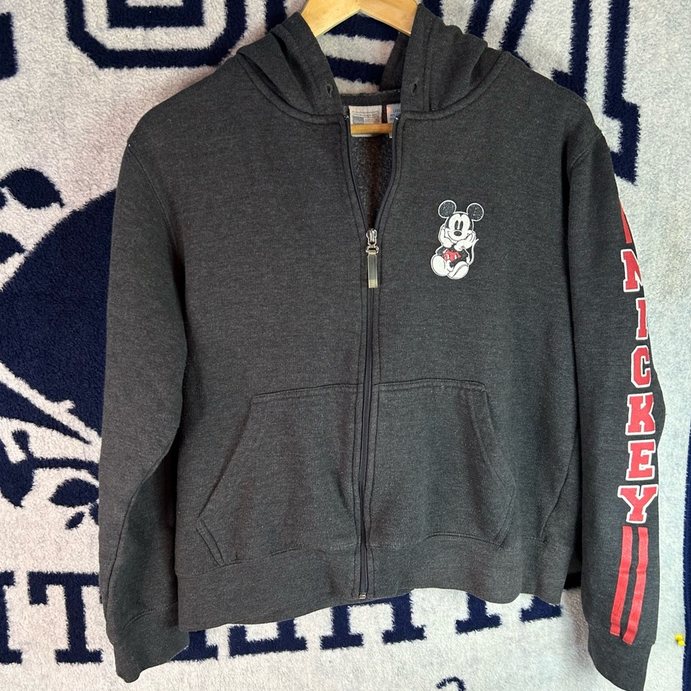 Disney Gray Sweatshirt Vintage Mickey Mouse Size Large Hoodie Y2K